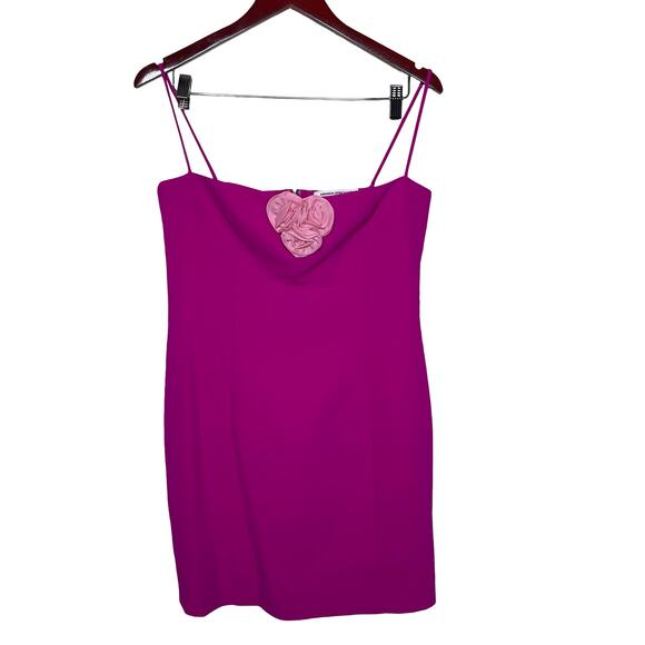 Amanda Uprichard Sassy Mini Dress in Dark Hot Pink & Flamingo Rose Sz M - Picture 2 of 5